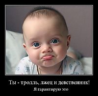 Ты - тролль, лжец и девственник! Я гарантирую это