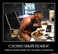 СЛОВЕСНЫЙ ПОНОС аноним, думай перед тем, как срать в комментах