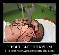 ЖИЗНЬ БЬЁТ КЛЮЧОМ он не успел понять двусмысленность этой фразы