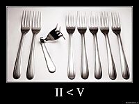 II < V 
