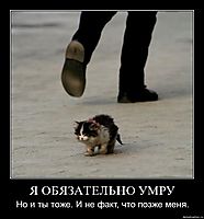 Я ОБЯЗАТЕЛЬНО УМРУ Но и ты тоже. И не факт, что позже меня.