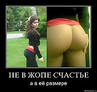 НЕ В ЖОПЕ СЧАСТЬЕ а в её размере
