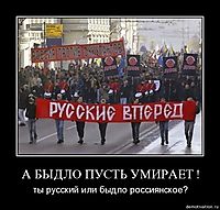 А БЫДЛО ПУСТЬ УМИРАЕТ ! ты русский или быдло россиянское?