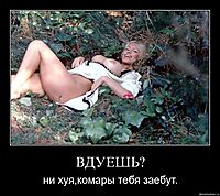 ВДУЕШЬ? ни хуя,комары тебя заебут.