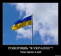 ГОВОРИШЬ "В УКРАИНЕ"? тогда идешь в хуй!