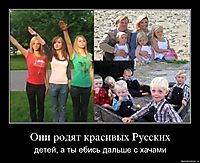 Они родят красивых Русских детей, а ты ебись дальше с хачами