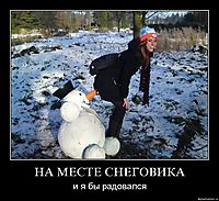 НА МЕСТЕ СНЕГОВИКА и я бы радовался