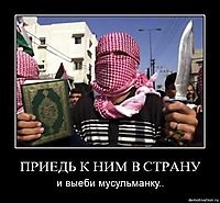 ПРИЕДЬ К НИМ В СТРАНУ и выеби мусульманку..