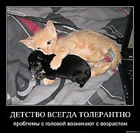 ДЕТСТВО ВСЕГДА ТОЛЕРАНТНО проблемы с головой возникают с возрастом