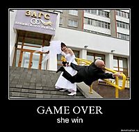 GAME OVER she win