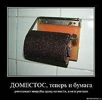 ДОМЕСТОС, теперь и бумага уничтожает микробы сразу на месте, а не в унитазе