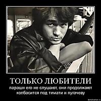 ТОЛЬКО ЛЮБИТЕЛИ параши его не слушают, они продолжают колбасится под тимати и пугачеву