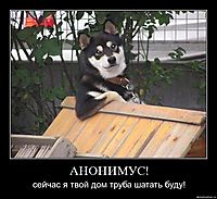 АНОНИМУС! сейчас я твой дом труба шатать буду!