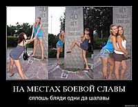 НА МЕСТАХ БОЕВОЙ СЛАВЫ сплошь бляди одни да шалавы