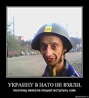 УКРАИНУ В НАТО НЕ ВЗЯЛИ, поэтому микола пошел вступать сам.