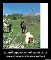 за этой проволочкой находится граница между кавказом и россией