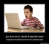 ДА Я ИЗ ФСБ, ТВОЙ IP ВЫЧИСЛЕН! стандартная реакция школоты на трезвый упрек
