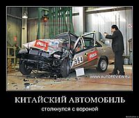 КИТАЙСКИЙ АВТОМОБИЛЬ столкнулся с вороной