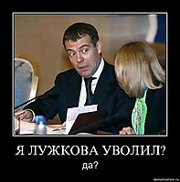 Я ЛУЖКОВА УВОЛИЛ? да?