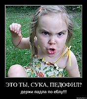ЭТО ТЫ, СУКА, ПЕДОФИЛ? держи падла по еблу!!!