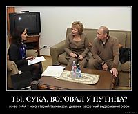 ТЫ, СУКА, ВОРОВАЛ У ПУТИНА? из-за тебя у него старый телевизор, диван и кассетный видеомагнитофон