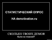 СКОЛЬКО ТВОИХ ДЕМОВ было на главной?
