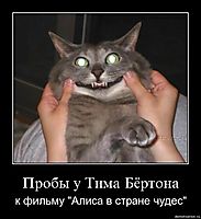 Пробы у Тима Бёртона к фильму "Алиса в стране чудес"
