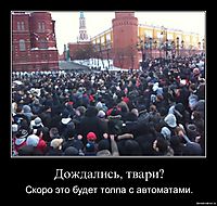 Дождались, твари? Скоро это будет толпа с автоматами.