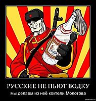 РУССКИЕ НЕ ПЬЮТ ВОДКУ мы делаем из неё коктели Молотова