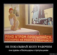 НЕ ПОКАЗЫВАЙ ЖОПУ РАБОЧИМ они суровы и беспощадны к прогульщикам