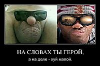 НА СЛОВАХ ТЫ ГЕРОЙ, а на деле - хуй малой.