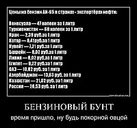 БЕНЗИНОВЫЙ БУНТ время пришло, ну будь покорной овцой
