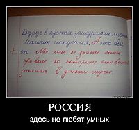 РОССИЯ здесь не любят умных