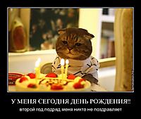У МЕНЯ СЕГОДНЯ ДЕНЬ РОЖДЕНИЯ!! второй год подряд меня никто не поздравляет