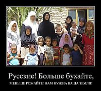 Русские! Больше бухайте, МЕНЬШЕ РОЖАЙТЕ! НАМ НУЖНА ВАША ЗЕМЛЯ!