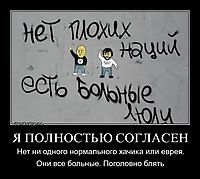 Я ПОЛНОСТЬЮ СОГЛАСЕН Нет ни одного нормального хачика или еврея. Они все больные. Поголовно блять