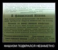 ФАШИЗМ ПОДКРАЛСЯ НЕЗАМЕТНО 