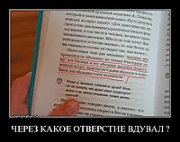 ЧЕРЕЗ КАКОЕ ОТВЕРСТИЕ ВДУВАЛ ? 