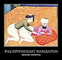РАБ ПРОЧИЩАЕТ МАНДАРИН своему хозяину