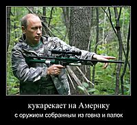 кукарекает на Америку с оружием собранным из говна и палок