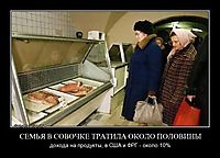 СЕМЬЯ В СОВОЧКЕ ТРАТИЛА ОКОЛО ПОЛОВИНЫ дохода на продукты, в США и ФРГ - около 10%