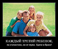 КАЖДЫЙ ТРЕТИЙ РЕБЕНОК, по статистике, не от мужа. Удачи в браке!