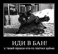 ИДИ В БАН! с твоей прокси кто-то постил хуйню