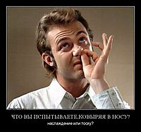 ЧТО ВЫ ИСПЫТЫВАЕТЕ,КОВЫРЯЯ В НОСУ? наслаждение или тоску?