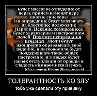 ТОЛЕРАНТНОСТЬ КО ЗЛУ тебе уже сделали эту прививку
