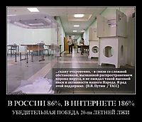 В РОССИИ 86%, В ИНТЕРНЕТЕ 186% УБЕДИТЕЛЬНАЯ ПОБЕДА 20-ти ЛЕТНЕЙ ЛЖИ