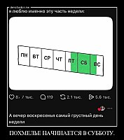 ПОХМЕЛЬЕ НАЧИНАЕТСЯ В СУББОТУ. 
